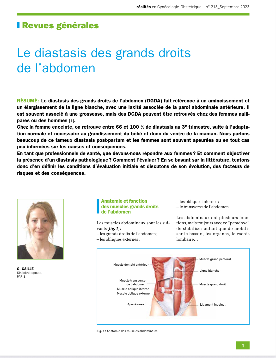 Article on abdominal muscle separation, health implications discussed.